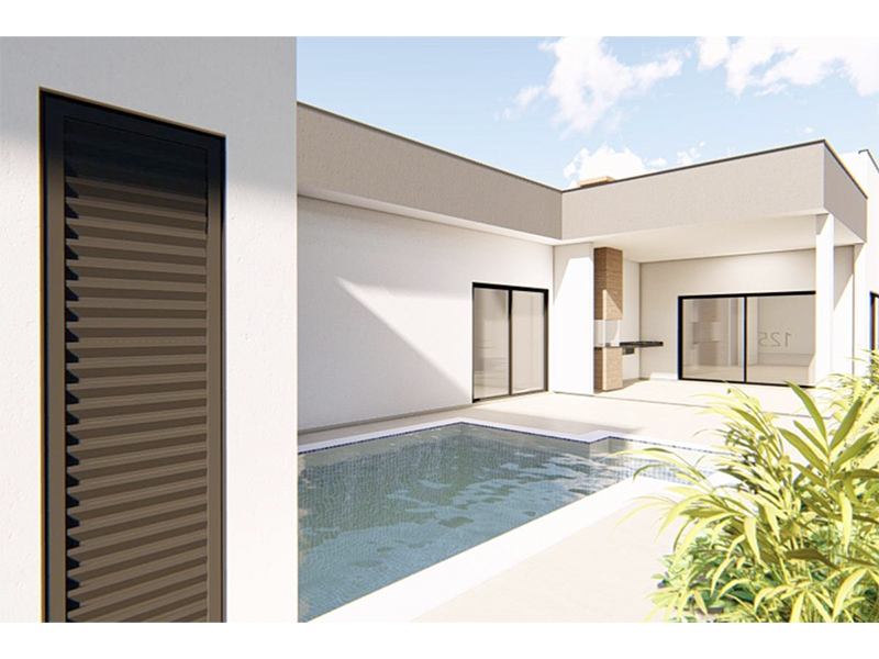 Casa térrea no Condomínio Helvetia Park, em Indaiatuba/SP. Construção com 252 m² e 490 m² de terreno. Piscina com SPA e aquecimento solar, além do banheiro externo. Quatro suítes, sendo duas com closet; escritório e lavanderia. Área social integrada.