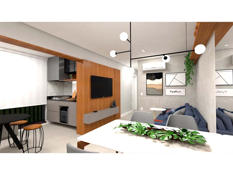 Reforma completa de apartamento no residencial Grand Duo, em Campinas/SP. Com 70 m², obra de três meses. Execução completa, desde o recebimento com a construtora até a instalação de eletrodoméstico. Mudanças na pintura, marcenaria, e revestimentos.