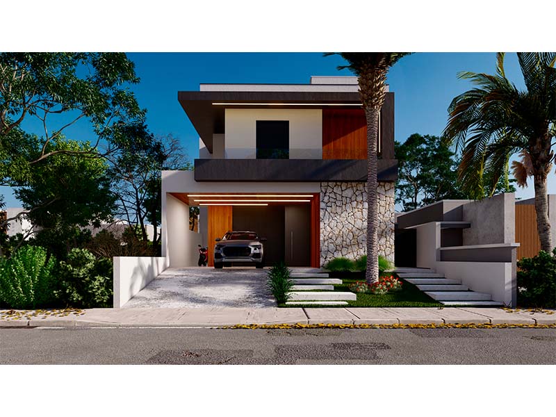 Sobrado no Swiss Park, Residencial Glarus, em Indaiatuba/SP. Com 285 m² construídos e 360 m² de terreno. Área social integrada, com sala de estar, cozinha e gourmet. Escada revestida em granito e guarda corpo de vidro. Quatro suítes, sendo uma com closet.