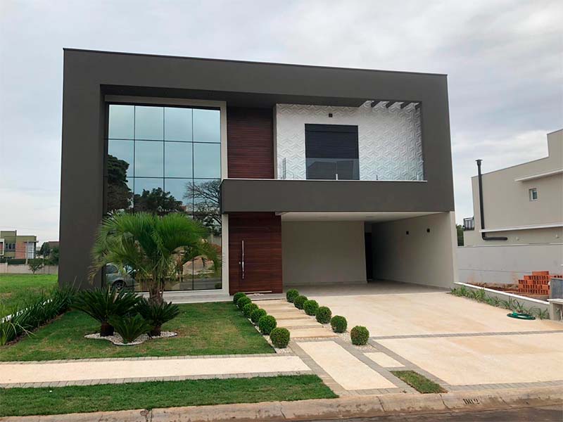 Sobrado no Residencial Duas Marias (D02), em Indaiatuba/SP. Com 295 m² construídos e 360 m² de terreno. quatro suítes sendo uma com closet, escritório, lavanderia e área social integrada, com sala de estar, jantar, cozinha e gourmet. 