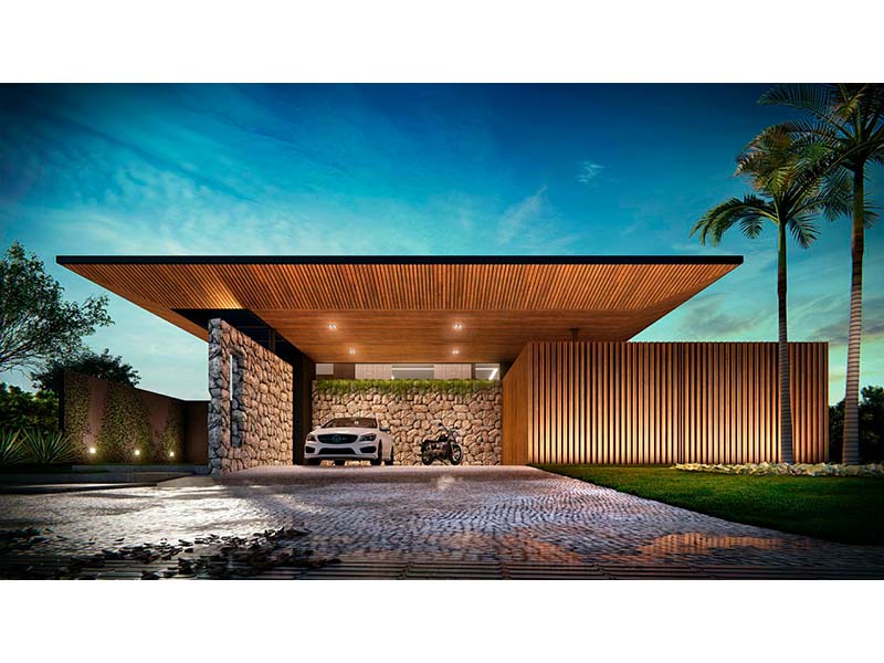 Casa térrea no Residencial New Park Tennis, em Itupeva - SP. Com 405 m² de construção e 1000 m² de terreno. Cinco suítes, sendo uma com closet. Academia e lareira. Banheiro externo e piscina com SPA e aquecimento solar. Área social integrada.