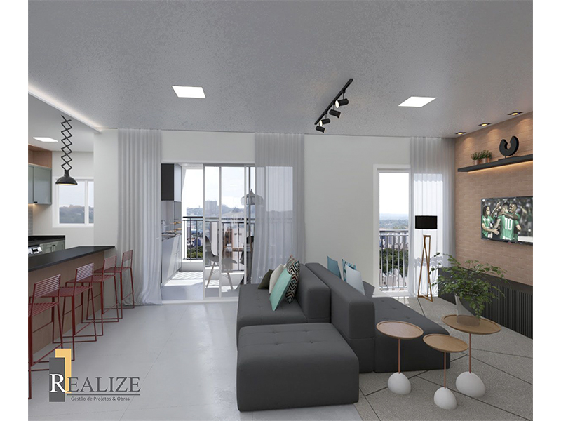 Reforma completa de apartamento no Residencial Villeneuve, em Campinas/SP. Apartamento com 100 m². Três meses de obra. Gestão completa, projeto e execução desde o recebimento com a construtora até a instalação de eletrodomésticos. 
