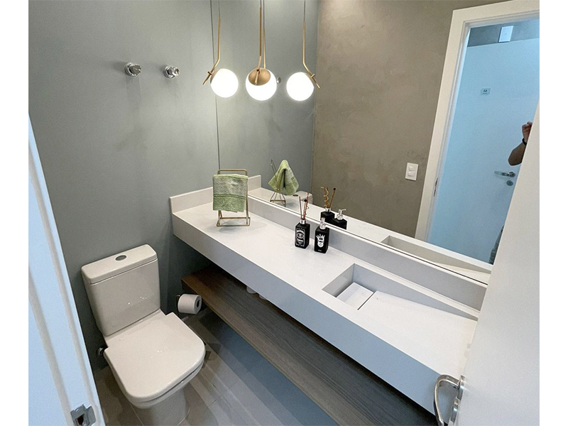 Reforma completa de apartamento no Residencial Villeneuve, em Campinas/SP. Apartamento com 100 m². Três meses de obra. Gestão completa, projeto e execução desde o recebimento com a construtora até a instalação de eletrodomésticos. 