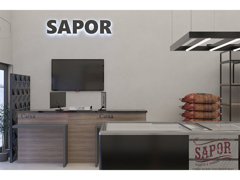 Reforma Comercial completa na Sapor Carnes Nobres, em Indaiatuba/SP. Reforma completa com porteira fechada. Mudanças na marcenaria, louças e metais, revestimentos, pintura, rebaixamento de gesso, iluminação e quadros decorativos. Gestão completa.